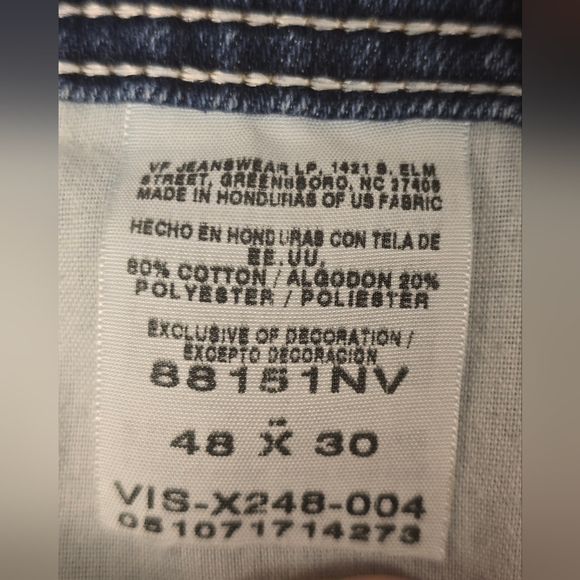 Rustler Men’s Blue Jeans 48x30 Regular Straight Leg Denim Heavyweight 88151NV - Picture 3 of 5